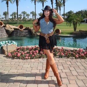 More To Come Nataly Mini Skirt Black Size M Trendy Festival